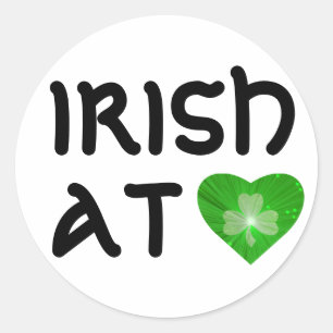 Adesivo Shamrock Heart 'Irish at Heart' — colante branco