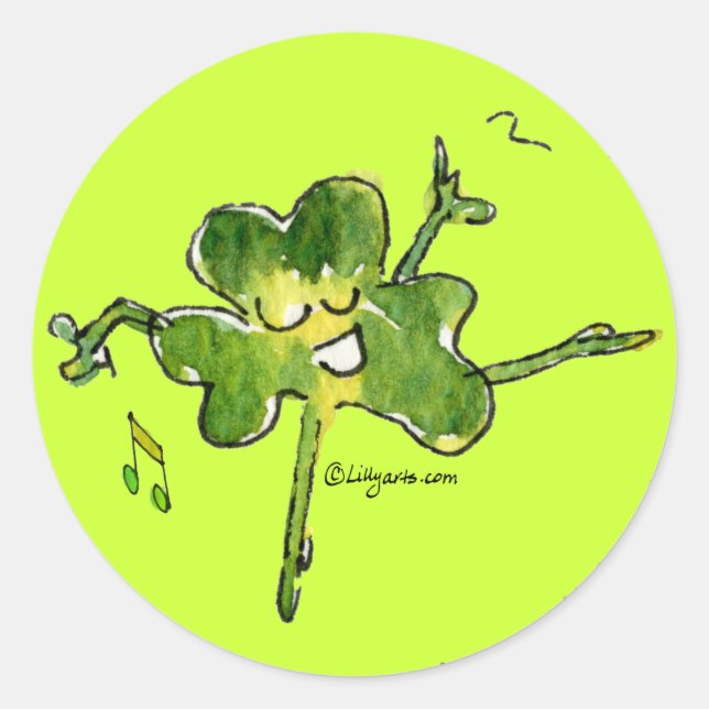 Adesivo Shamrock irlandês dançante n Roll 10 Sticker (Frente)
