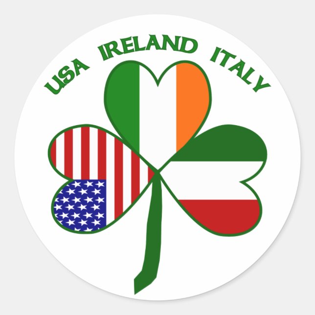 Adesivo Shamrock Itália irlandês (Frente)