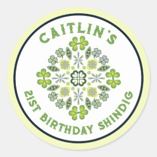 Adesivo Shamrock Mandala - aniversário de 21 anos