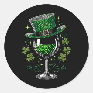 Adesivo Shamrock Wine Gles Bebendo Dia de São Patrício Iri