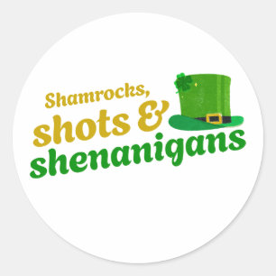 Adesivo Shamrocks, Shots e Shenanigans