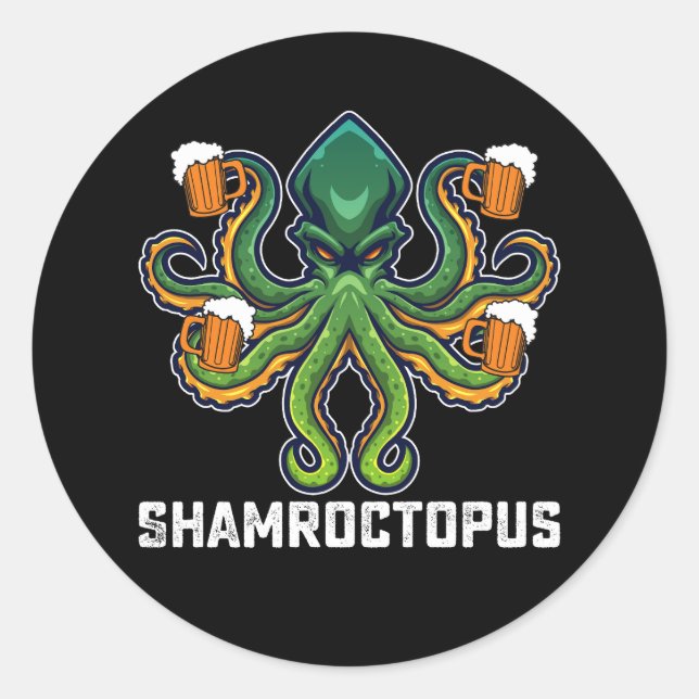 Adesivo Shamroctopus Octopus Lover Dia de São Patrício (Frente)