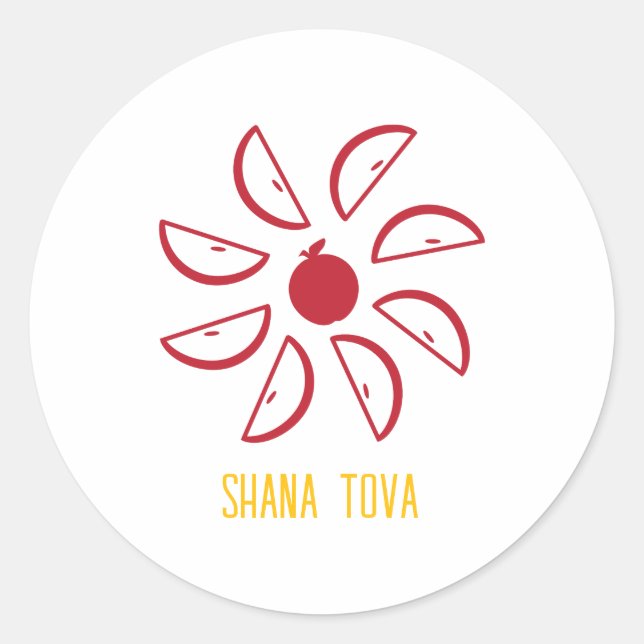 Adesivo Shana Tova com maçãs (Frente)
