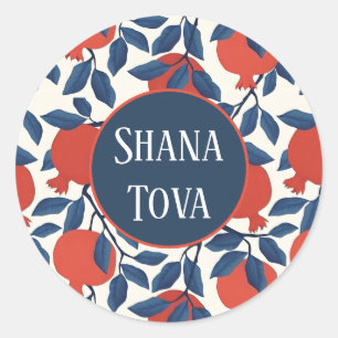 Adesivo Shana Tova Design Botânico de Romã   Elegante