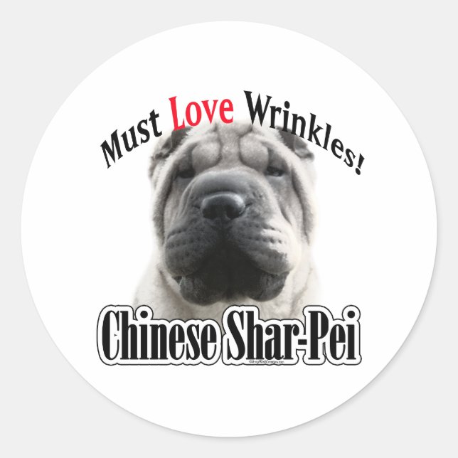 Adesivo Shar-Pei Chinês Deve Adorar Rugas - Sticker (Frente)