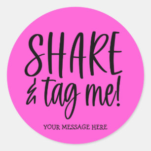 Adesivo Share and Tag Instagram Hot Pink Business Sticker