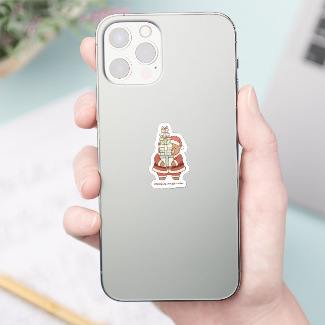 Adesivo Sharing Joy Christmas Sticker | Cute Santa Gift  (Telefone)