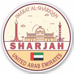Adesivo Sharjah United Emirados Árabes Unidos Skyline Embl