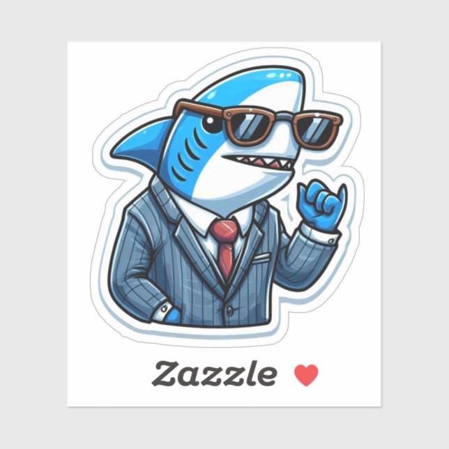 Adesivo Shark Drawing: Deep Water Stickers #17 (Folha)