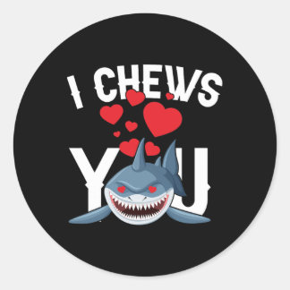 Adesivo Shark I Chews You Valentine's Day Funny V-day Coup
