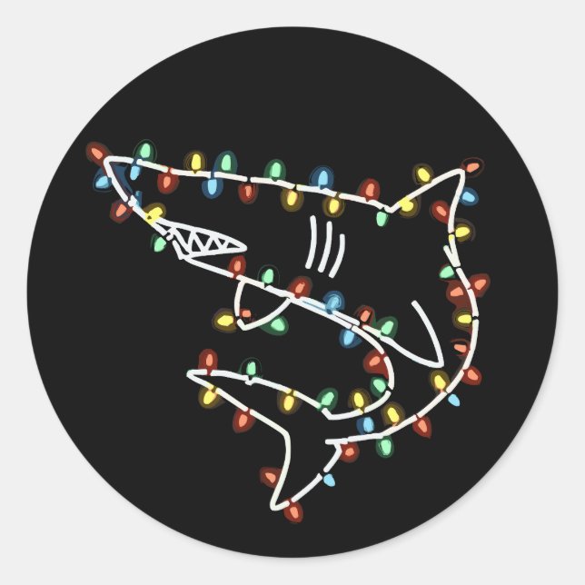 Adesivo Sharks Tree Christmas Xmas Pet Animal Shark Lover  (Frente)