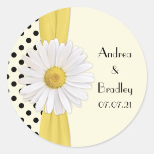 Adesivo Shasta Daisy Bolinhas Personalizada Casamento