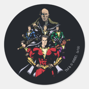 Adesivo SHAZAM! Família Shazam Vs. Dr. Sivana