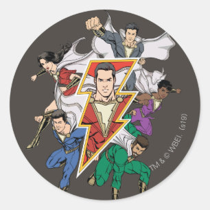 Adesivo SHAZAM! gráfico da família de Shazam