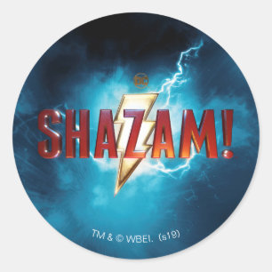 Adesivo SHAZAM! logotipo teatral de