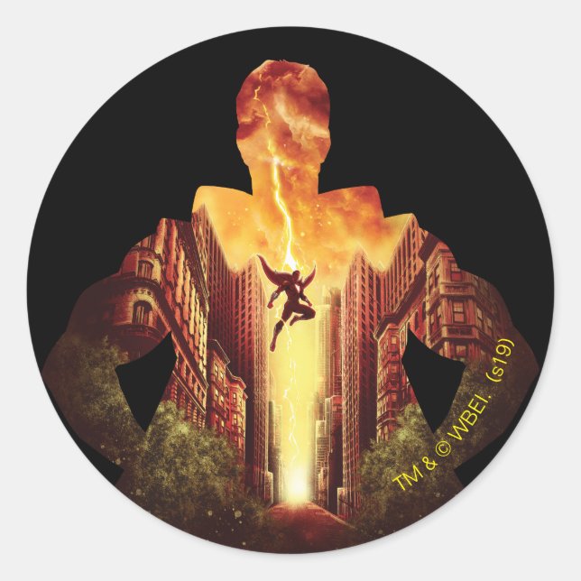 Adesivo SHAZAM! | Silhueta Sunset Shazam (Frente)