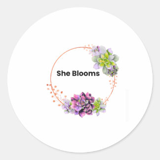 Adesivo She Blooms Feminine Floral Inspirational Sticker