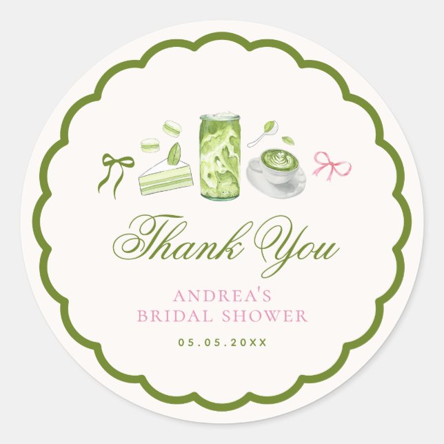 Adesivo She Found Her Perfect Matcha Bridal Shower Favor (Frente)
