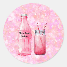 Adesivo She’s Ready To Pop Girl Baby Shower