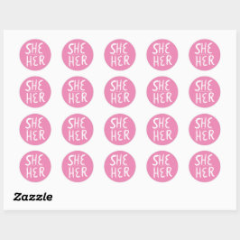 Adesivo SHE / SEU Pronouns Coleção de Manual Rosa de