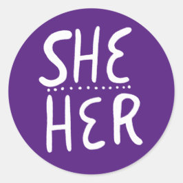 Adesivo SHE / SEU Pronouns Handlettering Conjunto de
