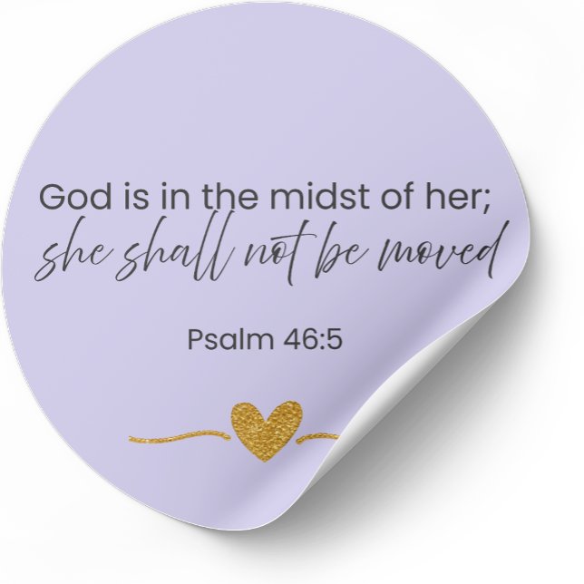 Adesivo She Shall Not Be Moved Sticker Psalm 46:5 Lavender (Criador carregado)