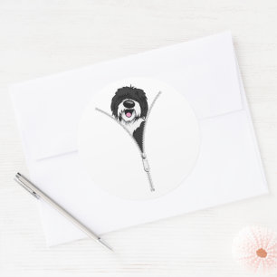 Adesivo Sheepadoodle Dog Zipper Funny Puppy Dog Proprietár