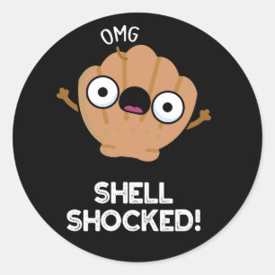 Adesivo Shell chocou Engraçado Engraçado Seashell Pun Dark