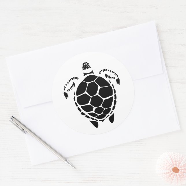 Adesivo Shell de Tartaruga do Mar Negro (Envelope)
