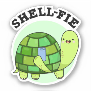 Adesivo Shell-fie Funny Tortoise Selfie Pun