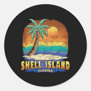 Adesivo Shell Island Flórida Vintage angustiou Souvenir
