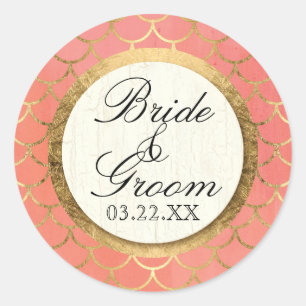 Adesivo Shell Pattern Art Deco Dourado Casamento Formal Fo