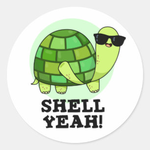 Adesivo Shell Sim Engraçado Turtle Pun