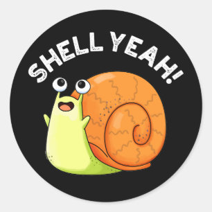 Adesivo Shell Sim Funny Snail Pun Dark BG