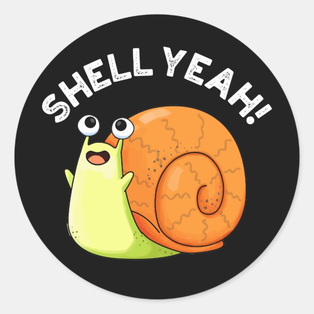 Adesivo Shell Sim Funny Snail Pun Dark BG (Frente)