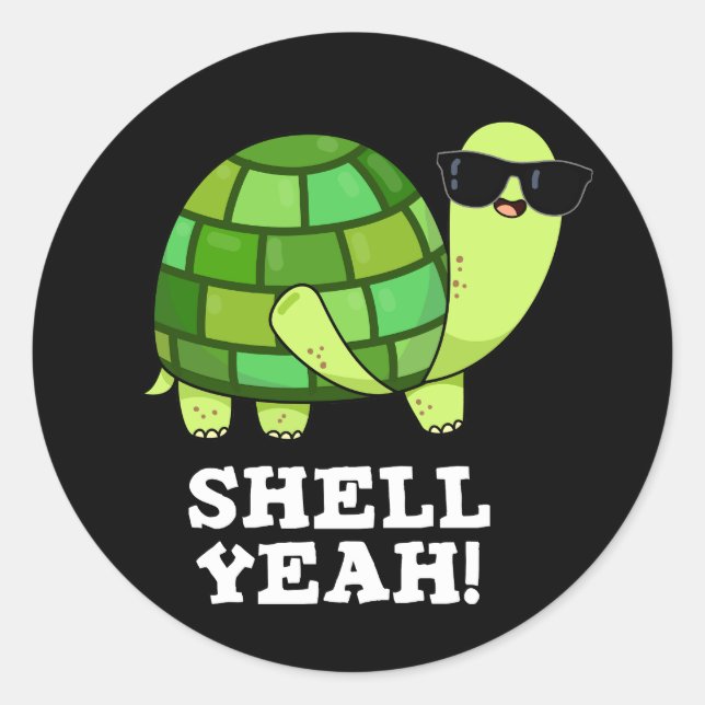 Adesivo Shell Sim Funny Tortoise Pun Dark BG (Frente)