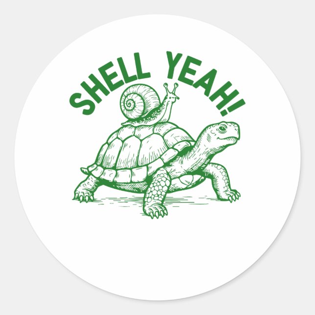 Adesivo Shell Sim Turtle Snail Engraçado (Frente)