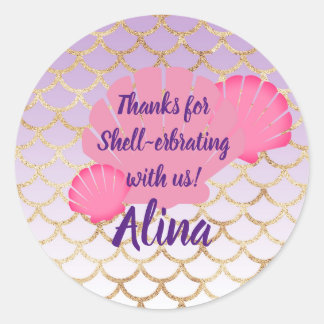 Adesivo Shellerbrate Party Favor da Sereia submarina