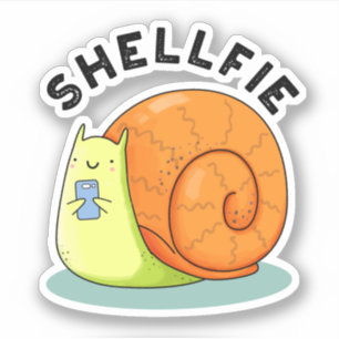 Adesivo Shellfie Cute Snail Selfie Pun Sticker