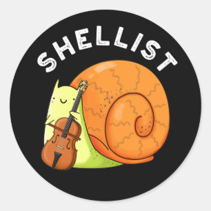 Adesivo Shellist Funny Snail Cello Pun Dark BG