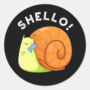 Adesivo Shello Funny Snail Celular Pun Dark BG