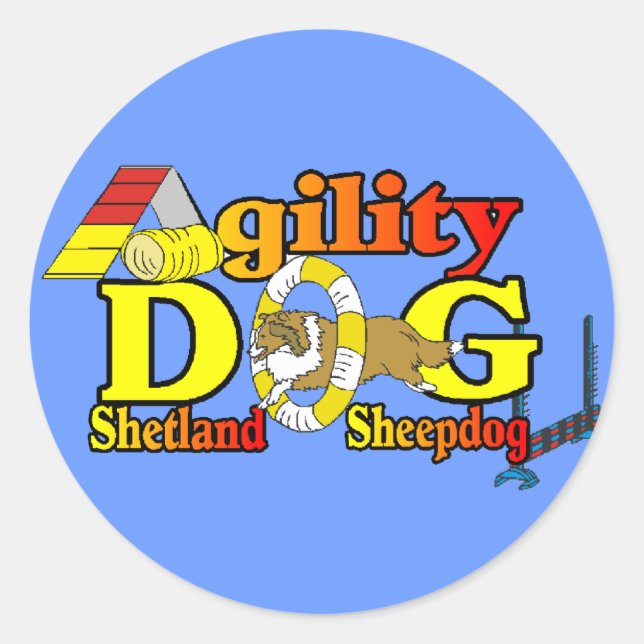 Adesivo Sheltie Agilidade Shetland Sheepdog Gifs (Frente)