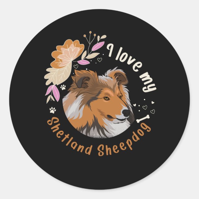 Adesivo Sheltie Dog Shetland Sheepdog Idea (Frente)
