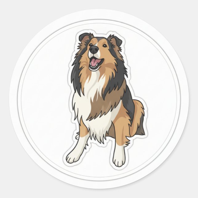 Adesivo Sheltie Feliz (Frente)
