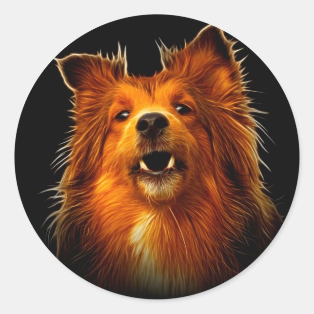 Adesivo Sheltie Modern Dog Art (Frente)