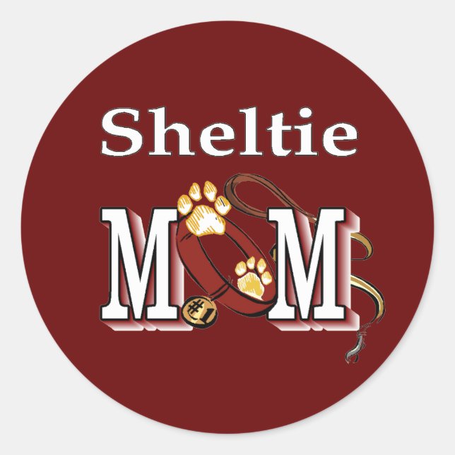 Adesivo Sheltie MOM Gifts (Frente)