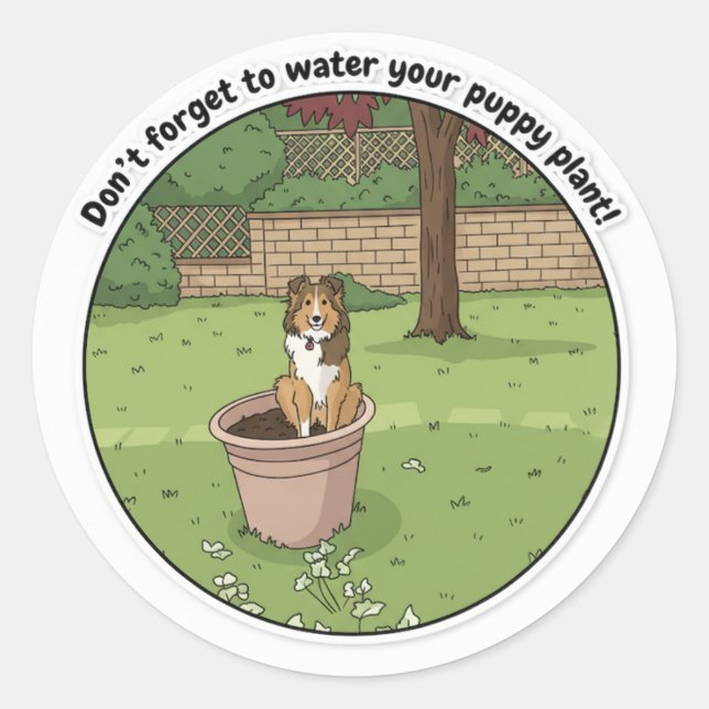Adesivo Sheltie plant (Frente)