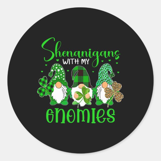Adesivo Shenanigans Com Meus Gnomos Shamrock Feliz Patinho (Frente)