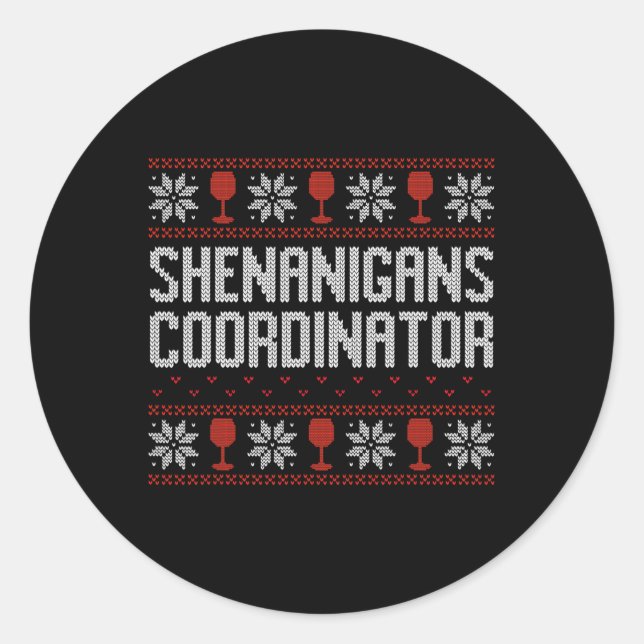 Adesivo Shenanigans Coordinator Christmas Ugly Sweater  (Frente)